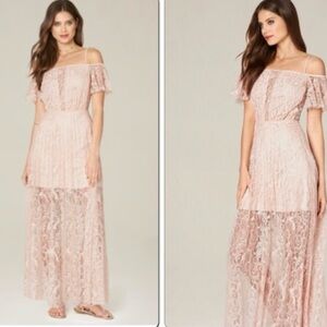 Bebe Blush Lace Maxi Dress | Romantic Evening Gown | Size 4
